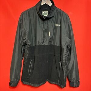 Drake Men's Black Fleece Lined Anorak Pullover Jacket Size M